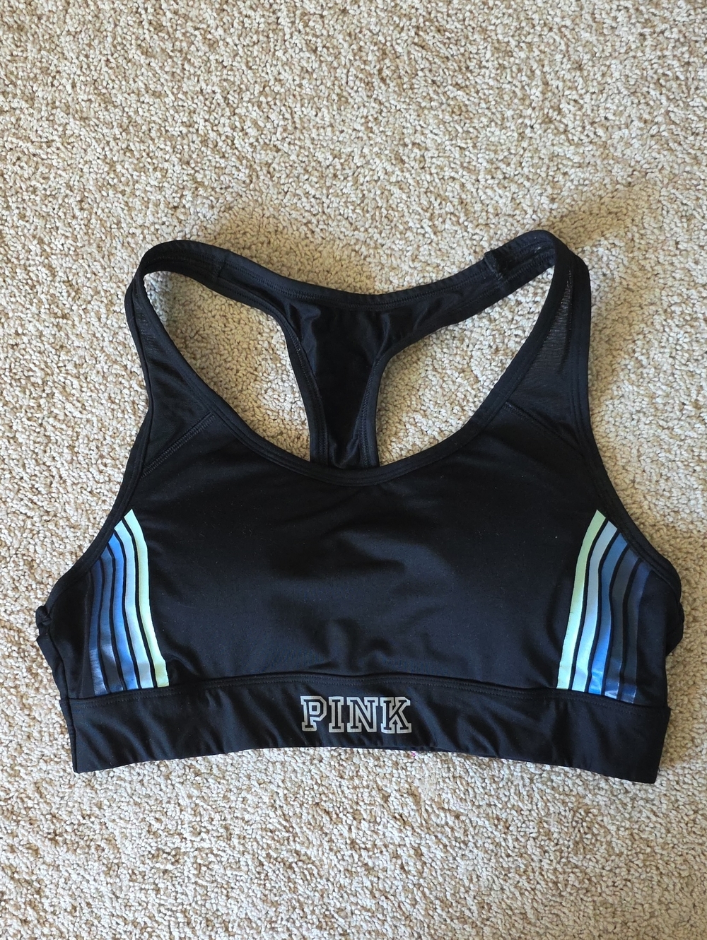 Blue Stripe Sport Bra